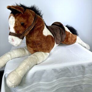 Best Made Toys Ltd Horse Plush Floppy Stuffed Animal Brown Paint W/ Saddle Large